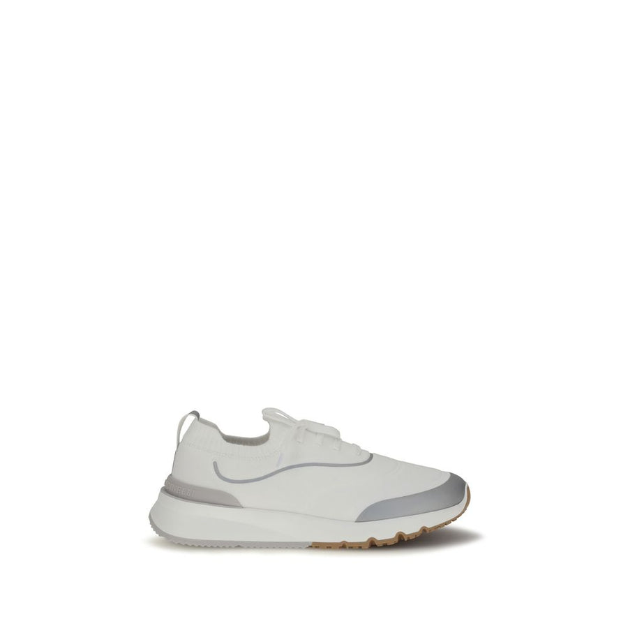 Brunello Cucinelli UPPER 100% Cotton SOLE 100% Rubber sneaker in white