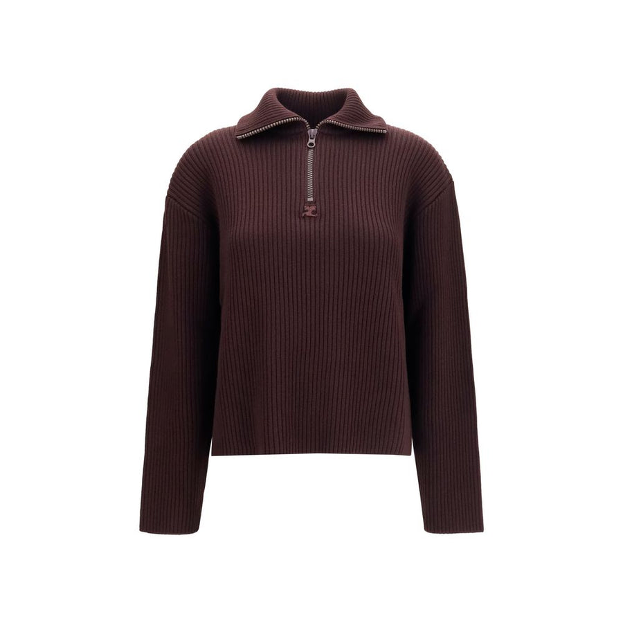 CourrèGes 100% Merino Wool Ovis Aries sweater in brown