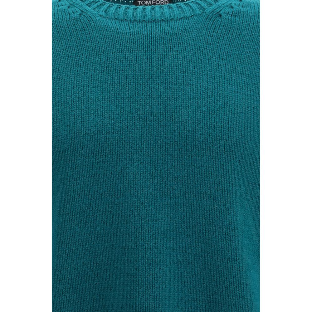 Tom Ford 70% Merino Wool Ovis Aries sweater in green — view 3