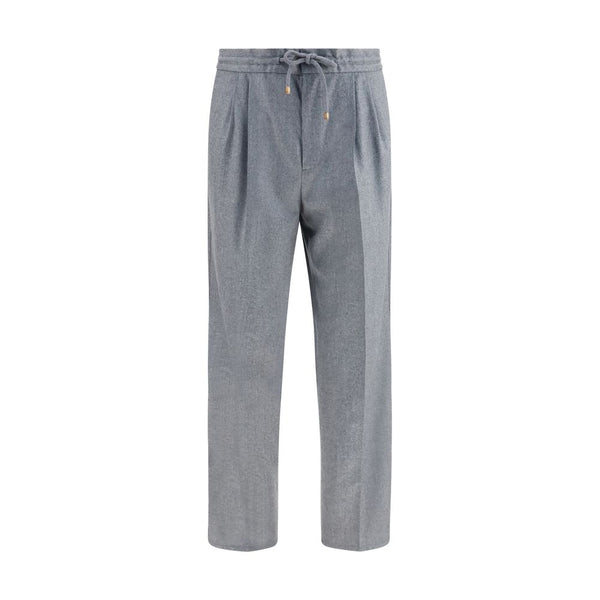 Brunello Cucinelli 100% Fleece Wool Ovis Aries trousers in gray