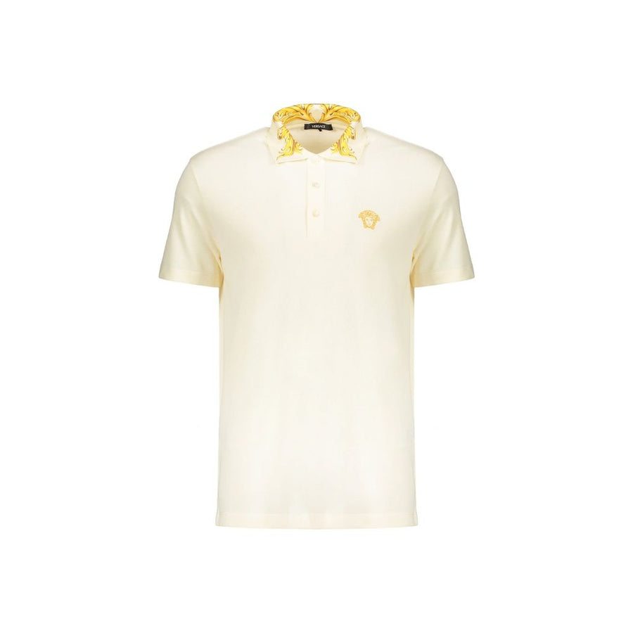 Versace 100% Cotton polo shirt in cream