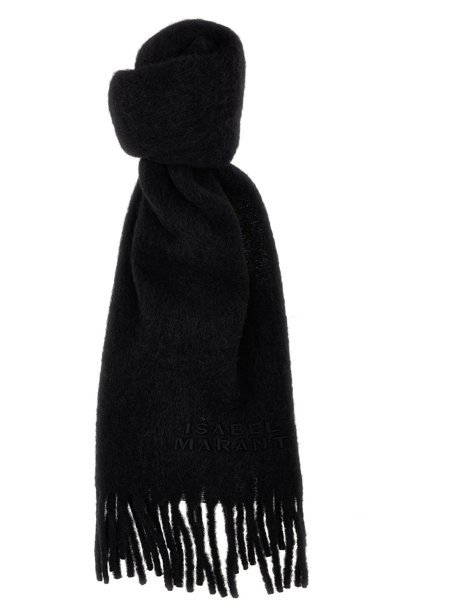 Isabel Marant 80% alpaca scarf in black