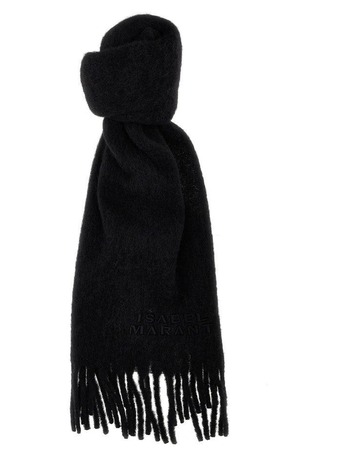 Isabel Marant 80% alpaca scarf in black
