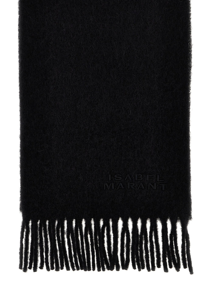 Isabel Marant 80% alpaca scarf in black — view 2