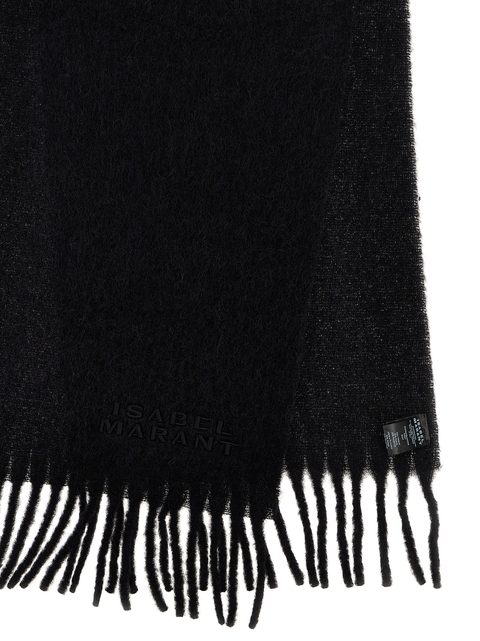 Isabel Marant 80% alpaca scarf in black — view 3