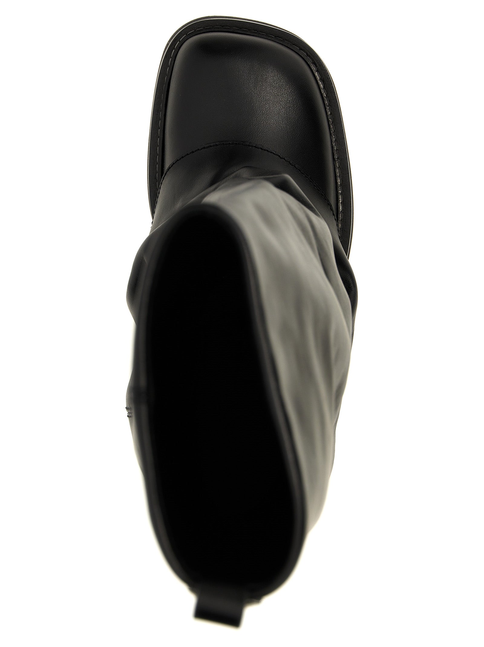 The Attico 100% calfskin leather boot in black — view 4