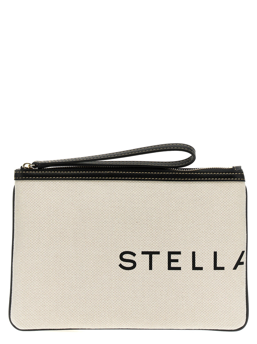 Stella McCartney 80% cotton clutch in beige