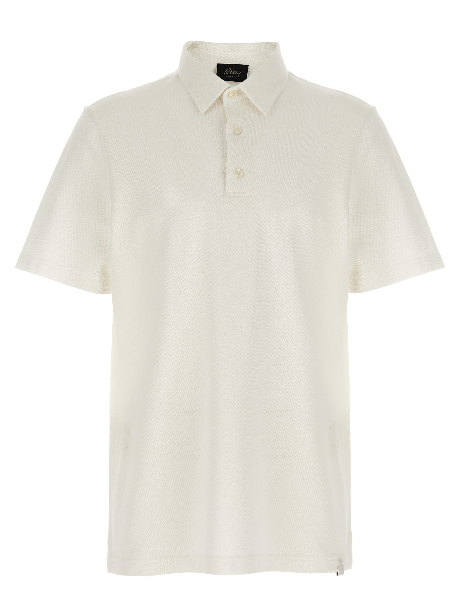 Brioni 100% cotton (GOTS-certified) polo shirt in white