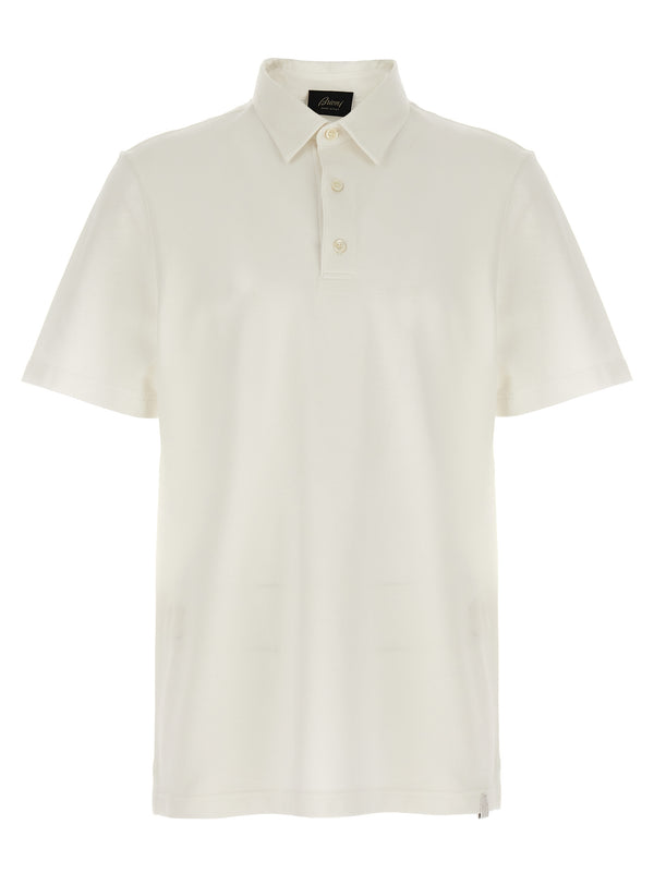 Brioni 100% cotton (GOTS-certified) polo shirt in white