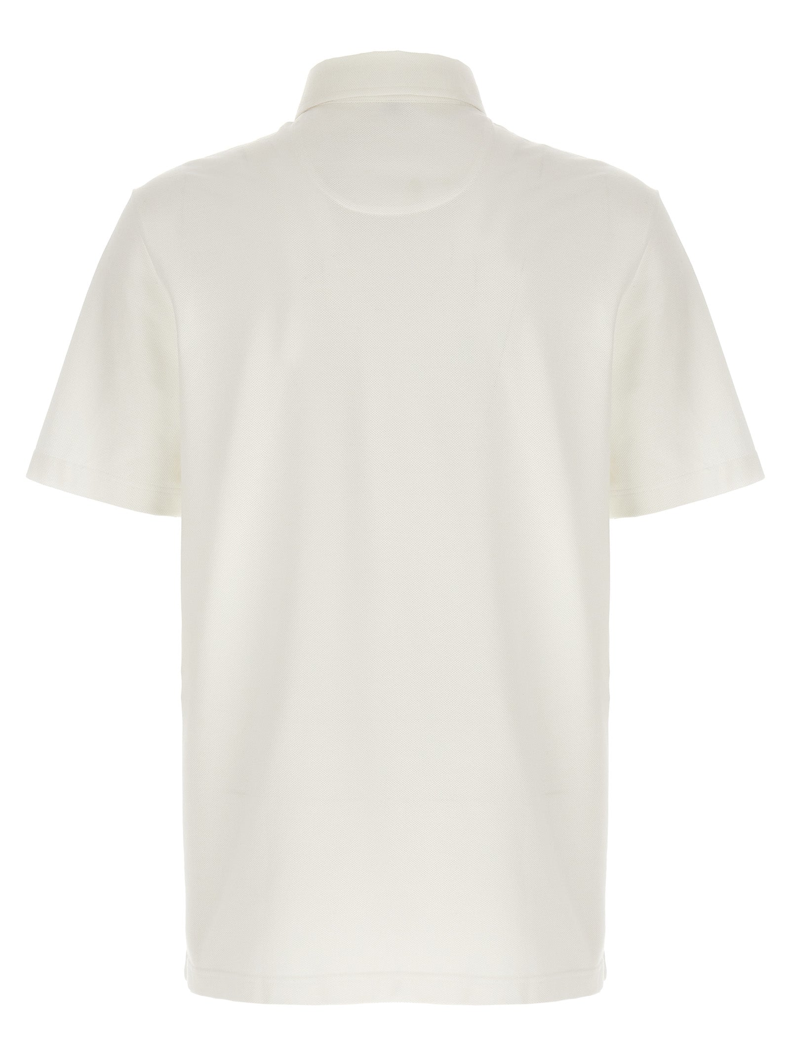 Brioni 100% cotton (GOTS-certified) polo shirt in white — view 2