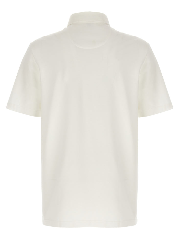 Brioni 100% cotton (GOTS-certified) polo shirt in white — view 2