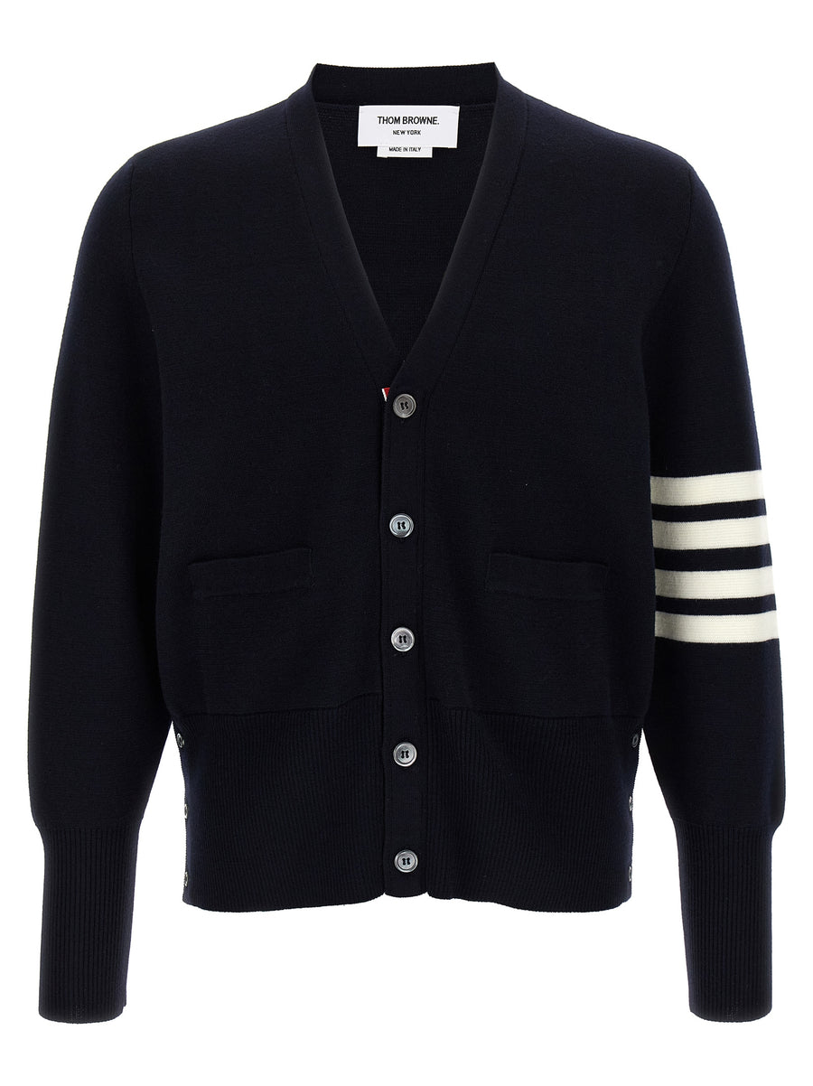 Thom Browne 100% Virgin Wool cardigan in navy