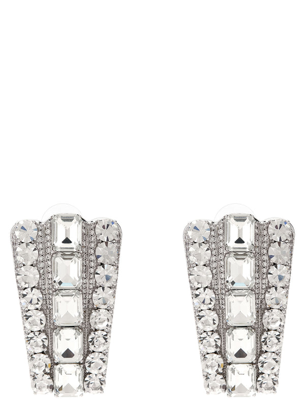 Self-Portrait Silver-plated brass earrings in silver