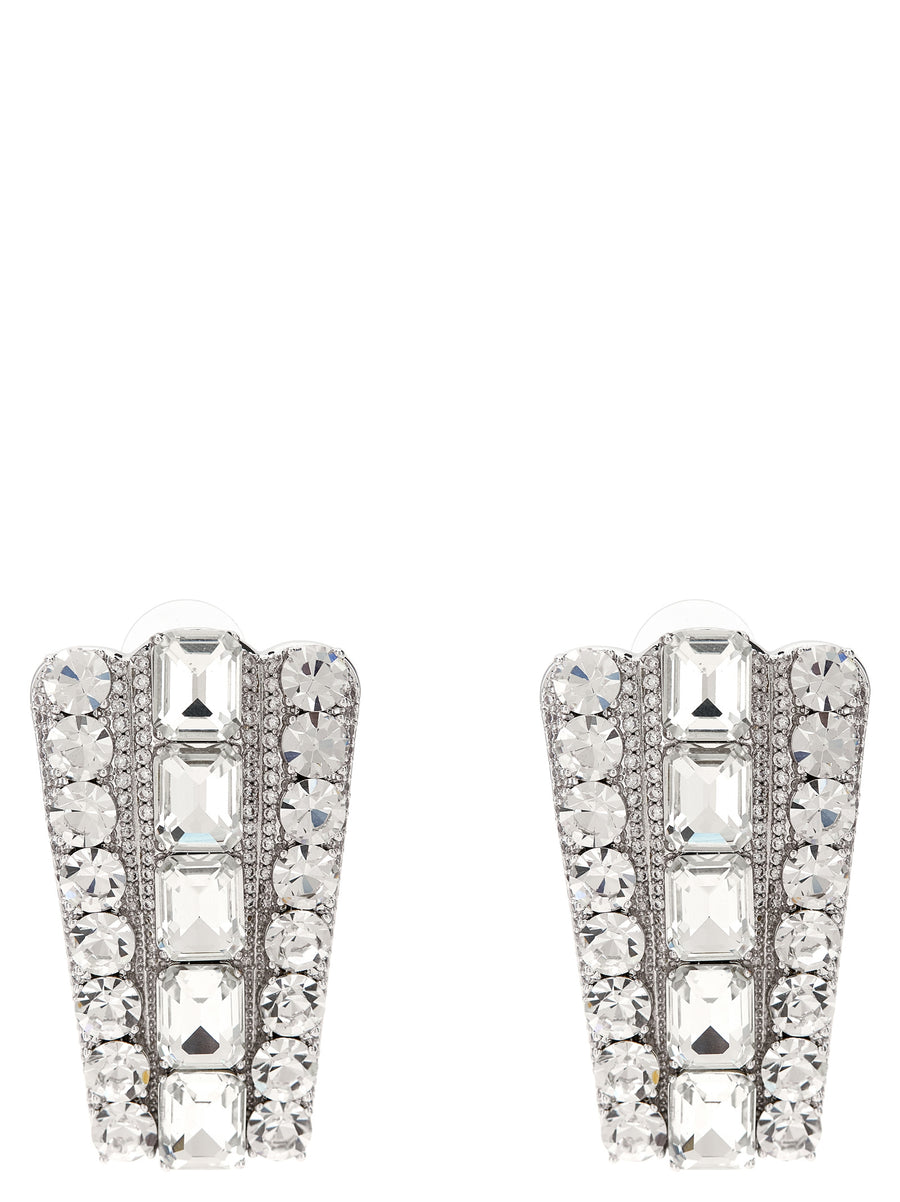 Self-Portrait Silver-plated brass earrings in silver