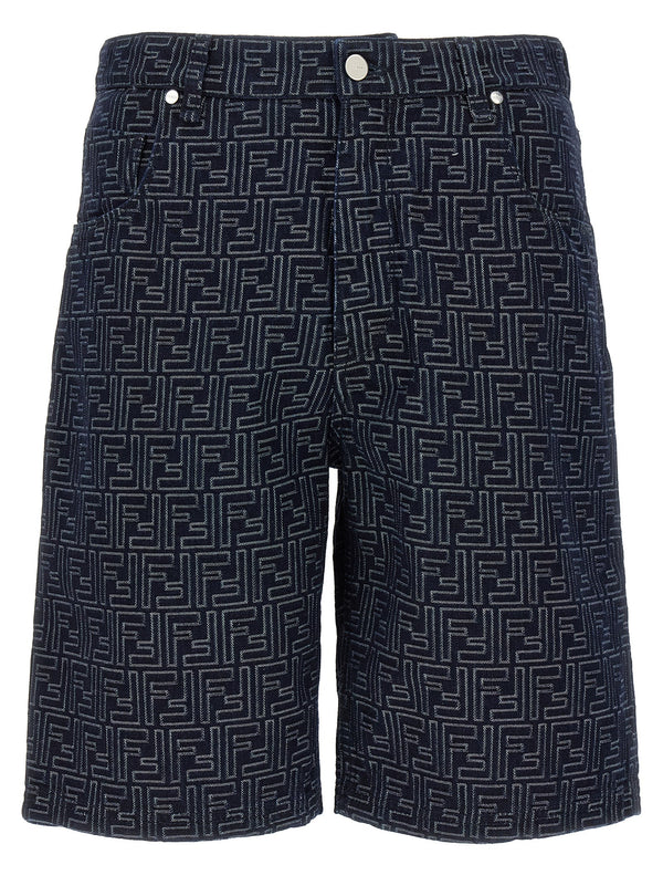 Fendi 100% Cotton bermuda shorts in blue