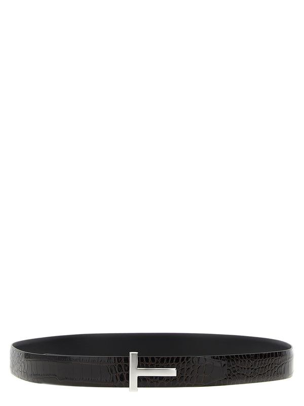 Tom Ford 100% calfskin leather belt in brown
