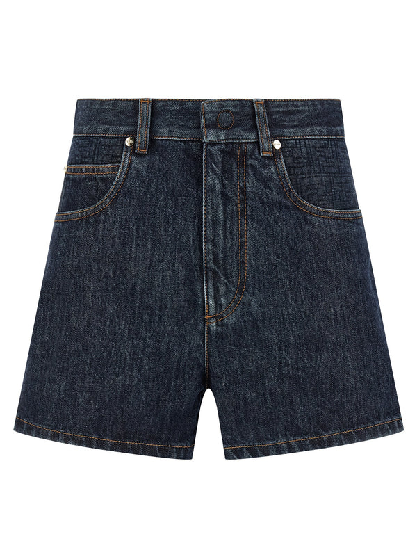 Fendi 97% Cotton bermudas in blue
