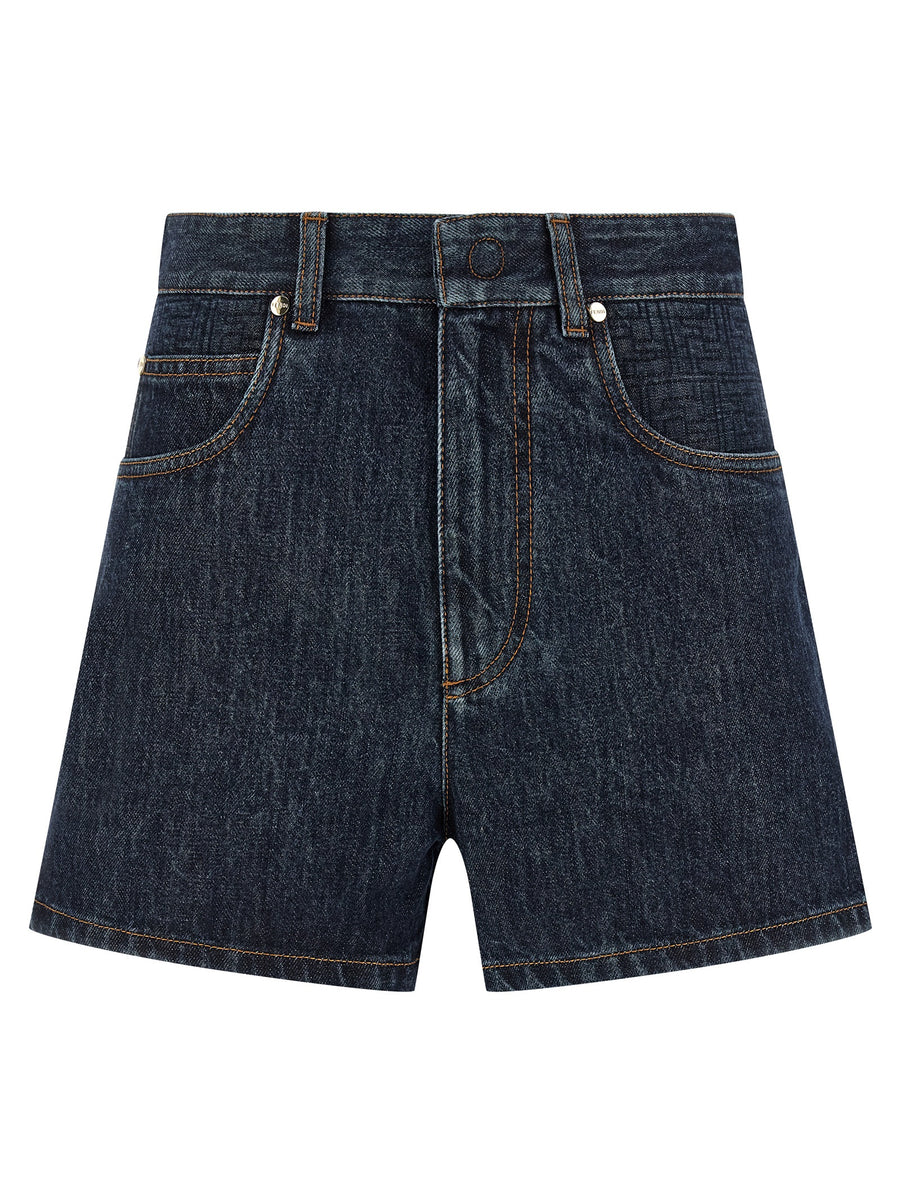 Fendi 97% Cotton bermudas in blue