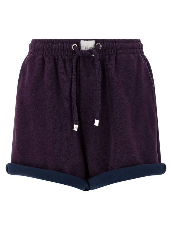 The Attico 100% cotton bermuda shorts in purple