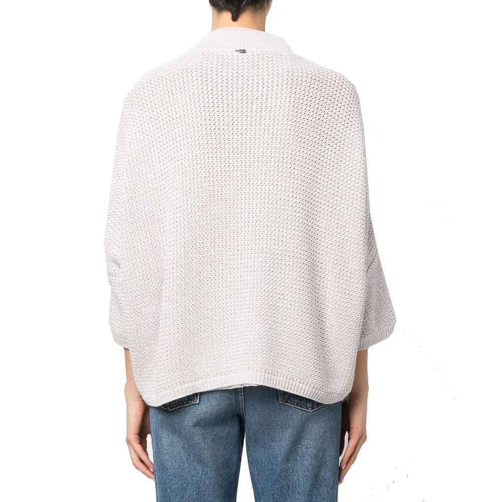 Herno 35% Cotton cardigan in beige — view 3
