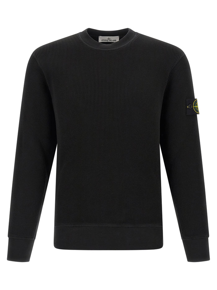 Stone Island 100% cotton sweatshirt in black