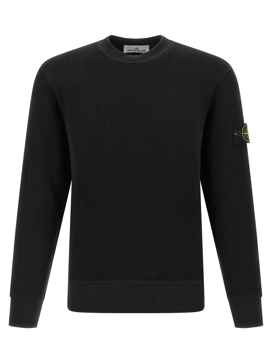 Stone Island 100% cotton sweatshirt in black