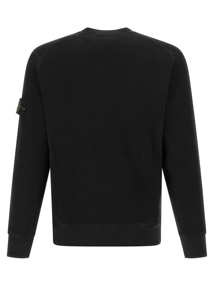 Stone Island 100% cotton sweatshirt in black — view 2