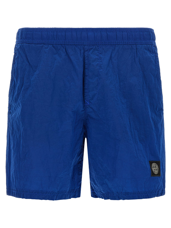 Stone Island 100% polyamide fibers swim shorts in blue