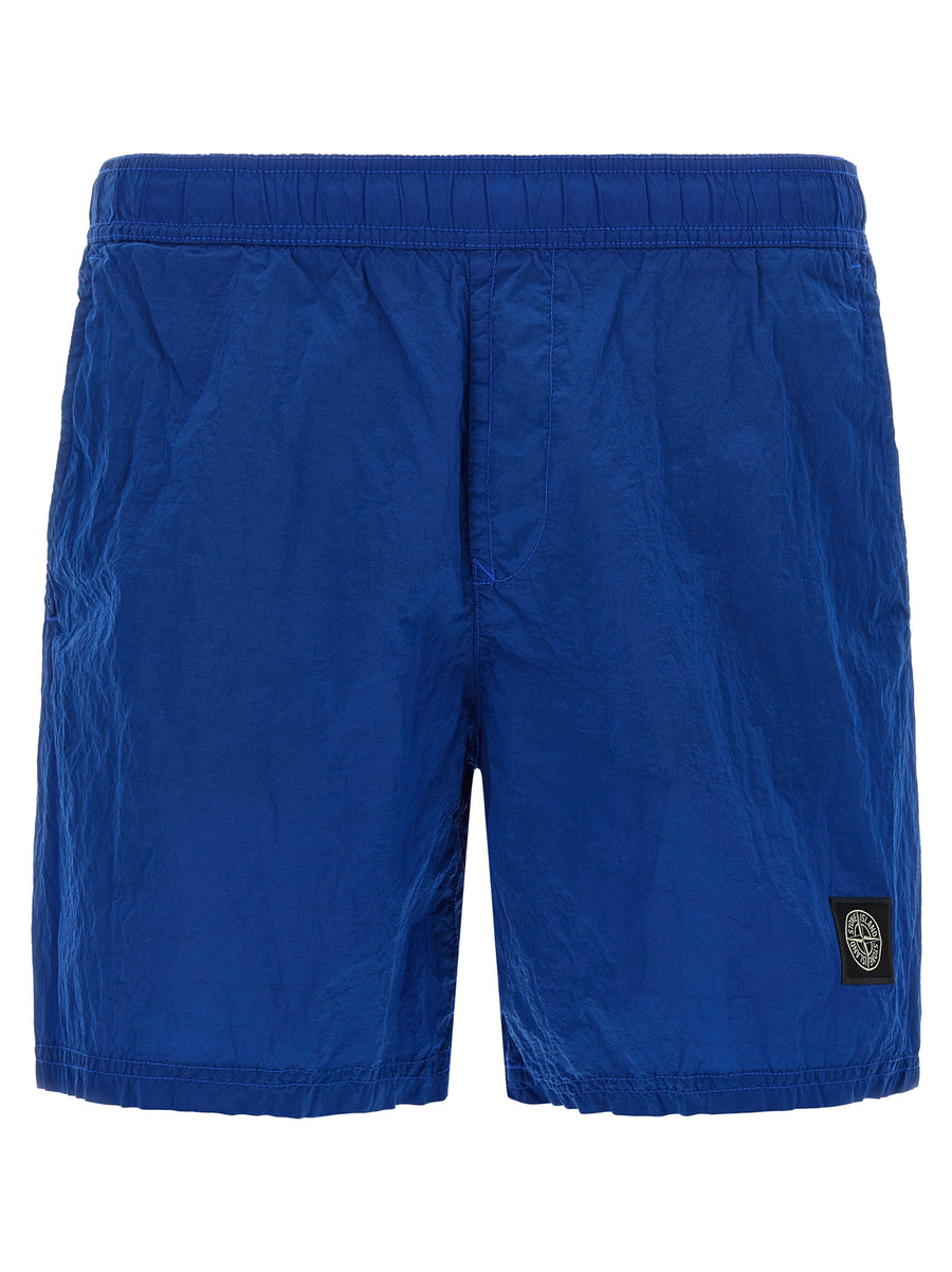 Stone Island 100% polyamide fibers swim shorts in blue