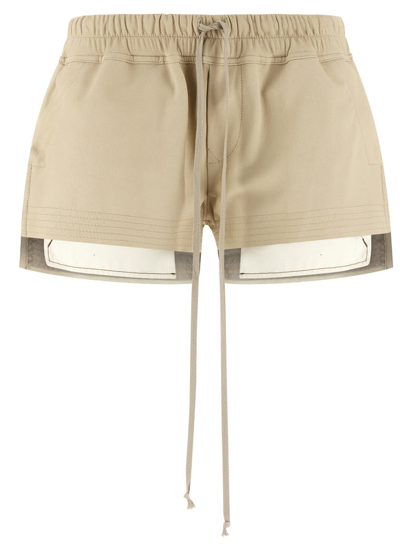 Rick Owens 100% lamb leather bermuda shorts in beige