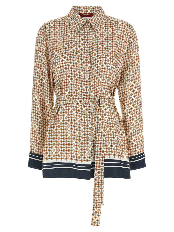 Max Mara 100% Silk shirt in brown