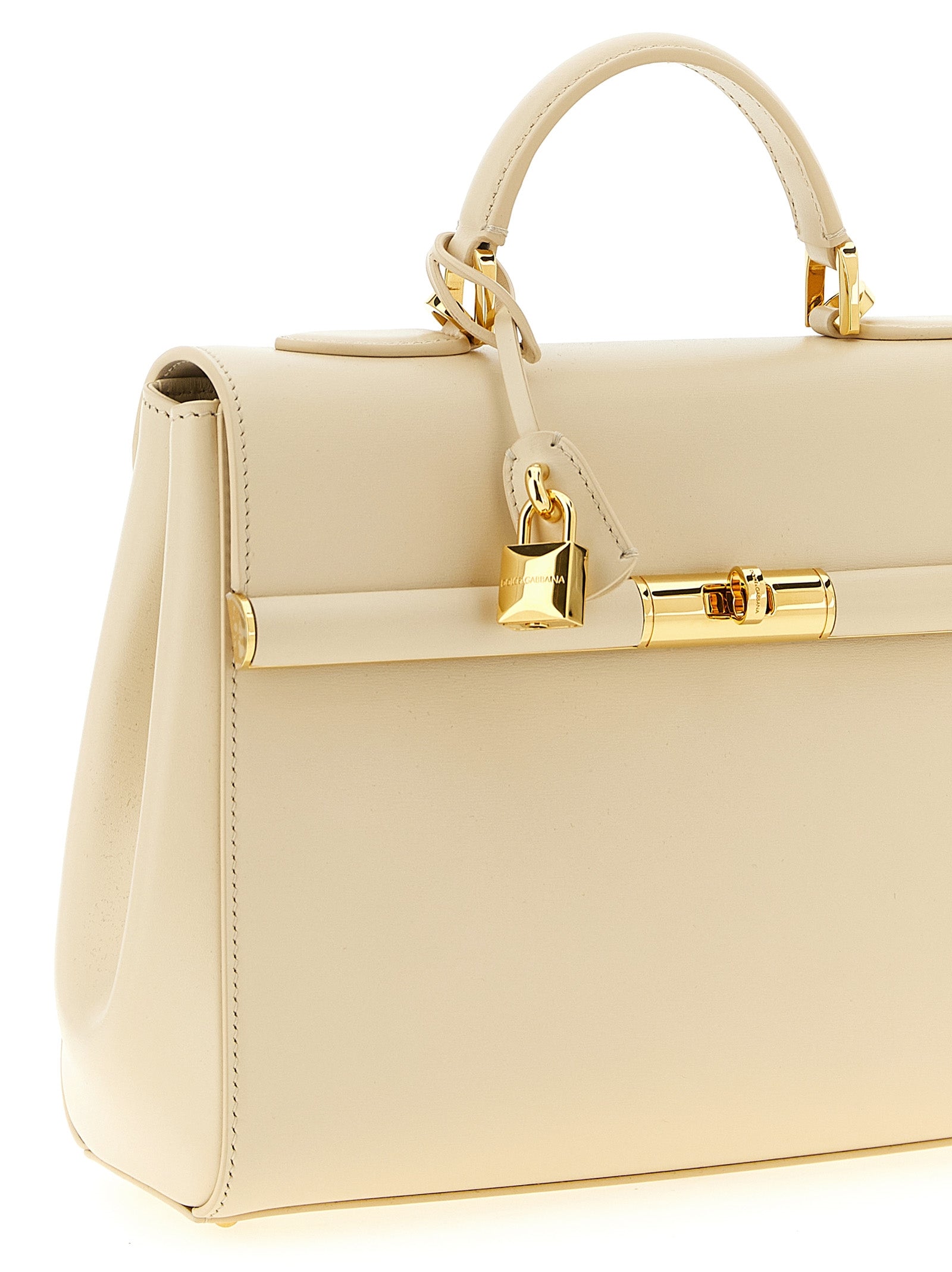 White Lamb Leather Handbag Bag