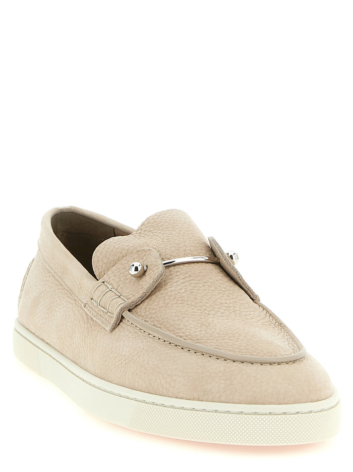 Christian Louboutin 100% Calfskin Leather loafer in beige — view 2