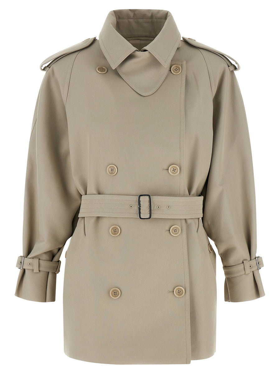 Max Mara 100% cotton trench coat in beige