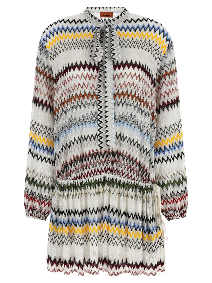 Missoni 52% viscose tunic dress in white
