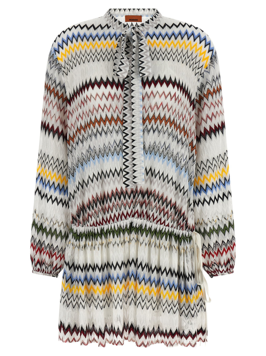 Missoni 52% viscose tunic dress in white