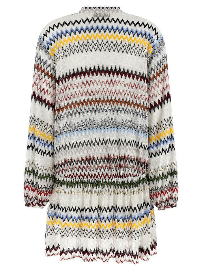 Missoni 52% viscose tunic dress in white — view 2