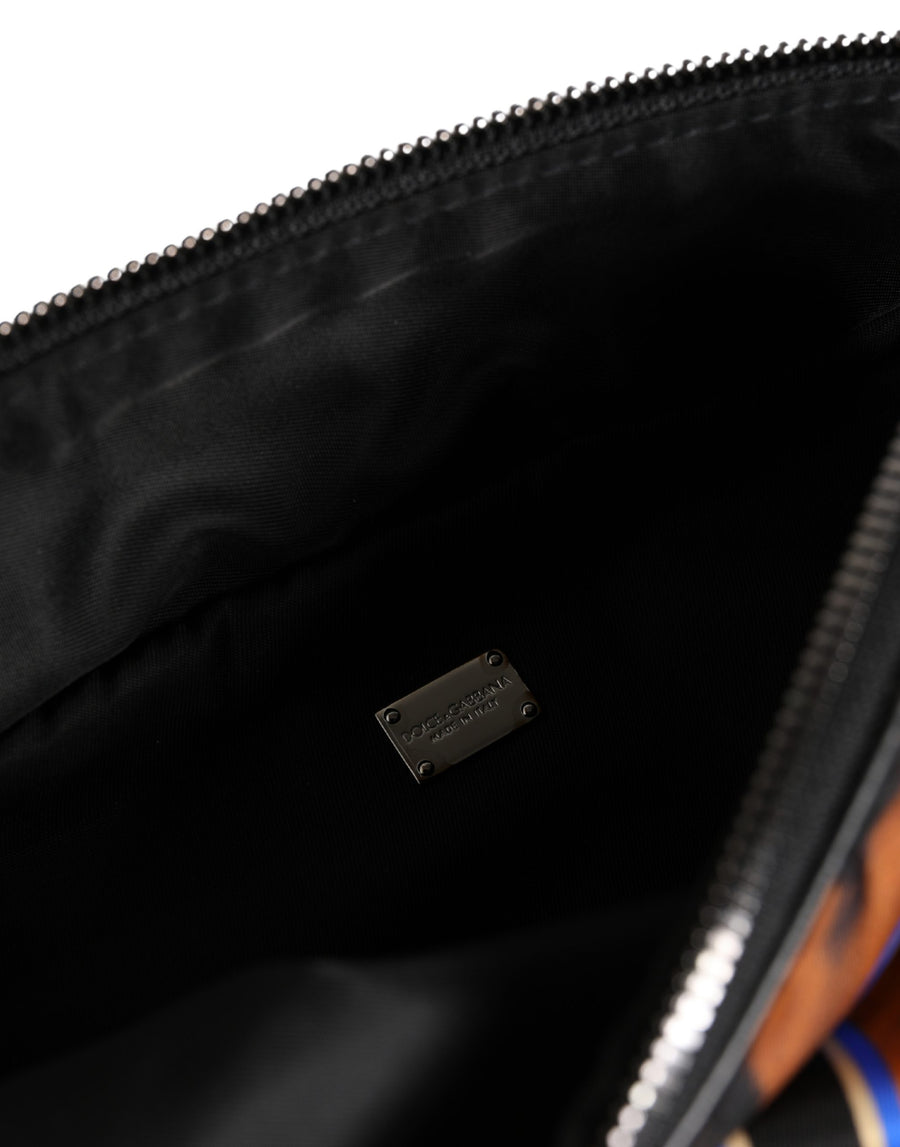 Dolce & Gabbana 95% Nylon 5% Calf Leather belt bag in brown