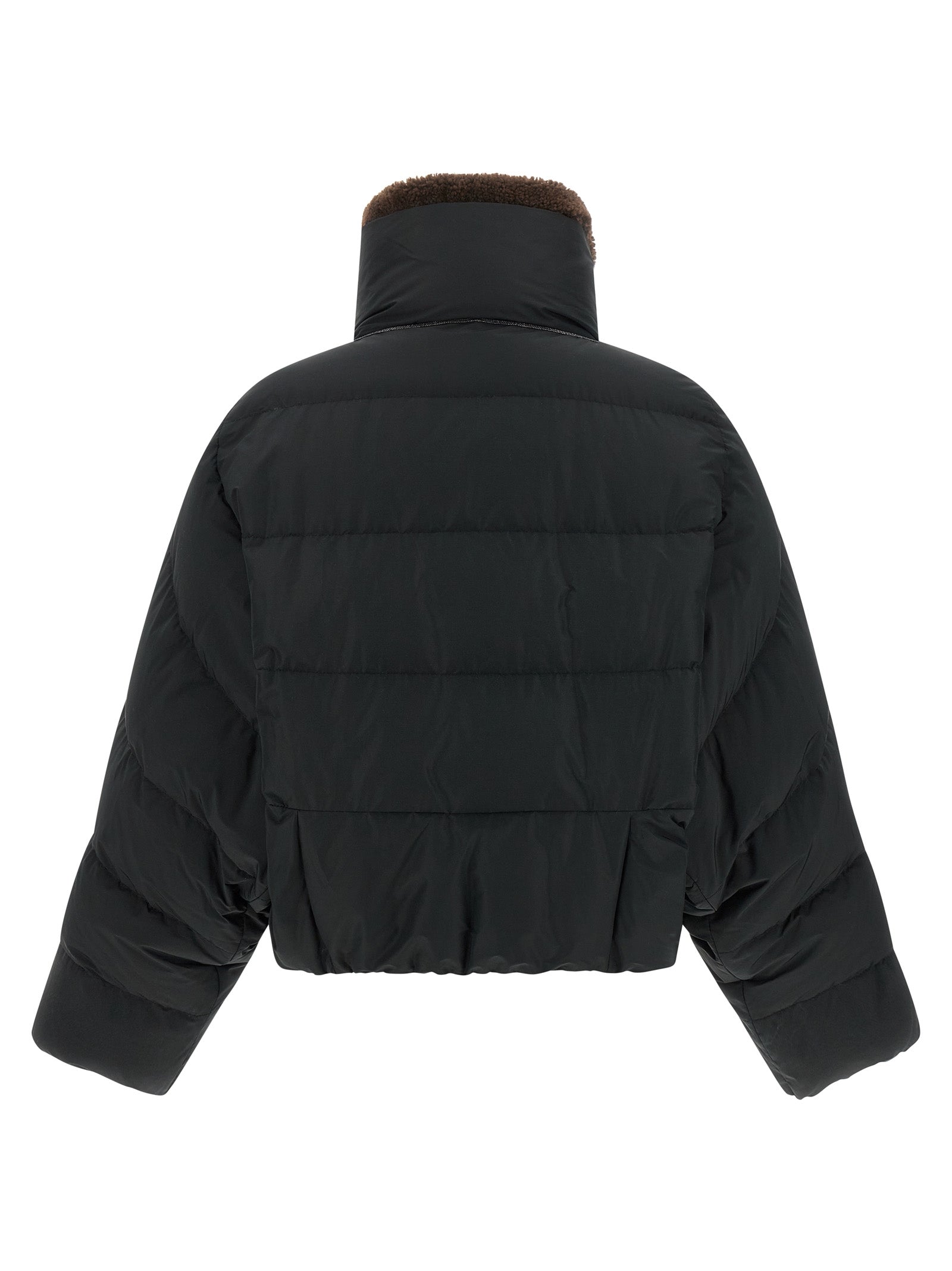 Brunello Cucinelli 54% cotton down jacket in black — view 2