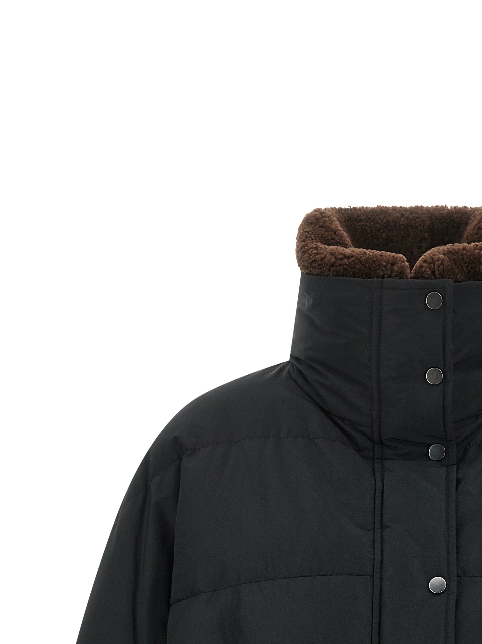 Brunello Cucinelli 54% cotton down jacket in black — view 3