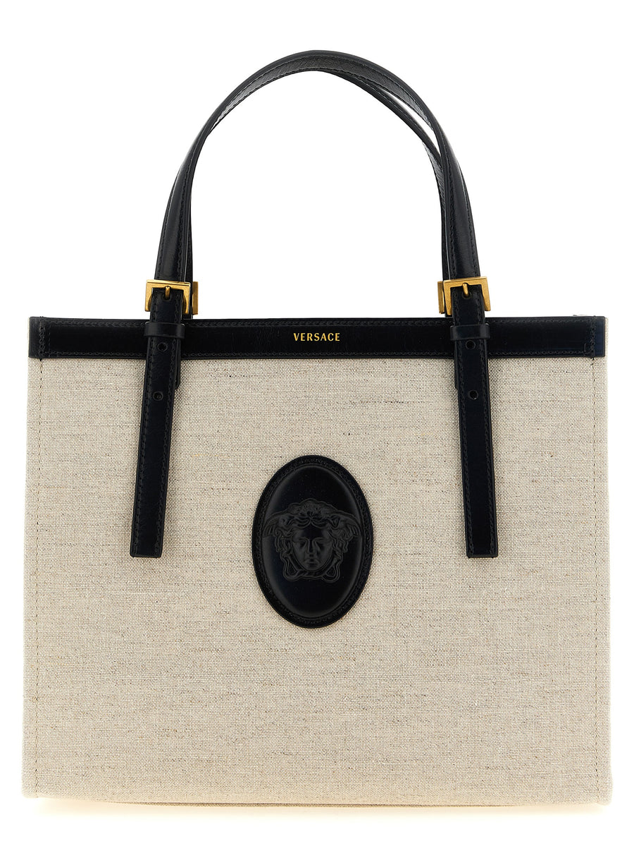 Versace 66% cotton tote bag in beige