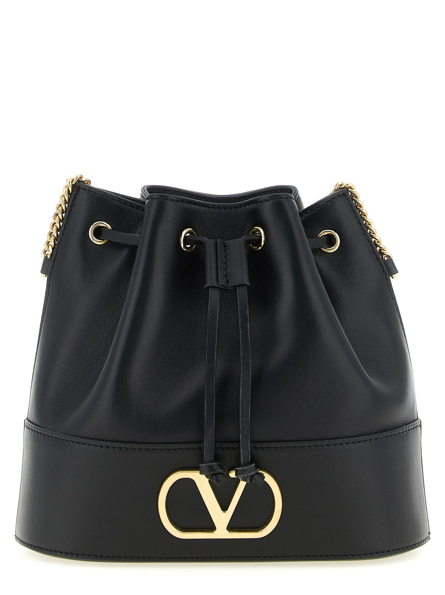 Valentino Garavani 100% Lamb Leather bucket bag in black