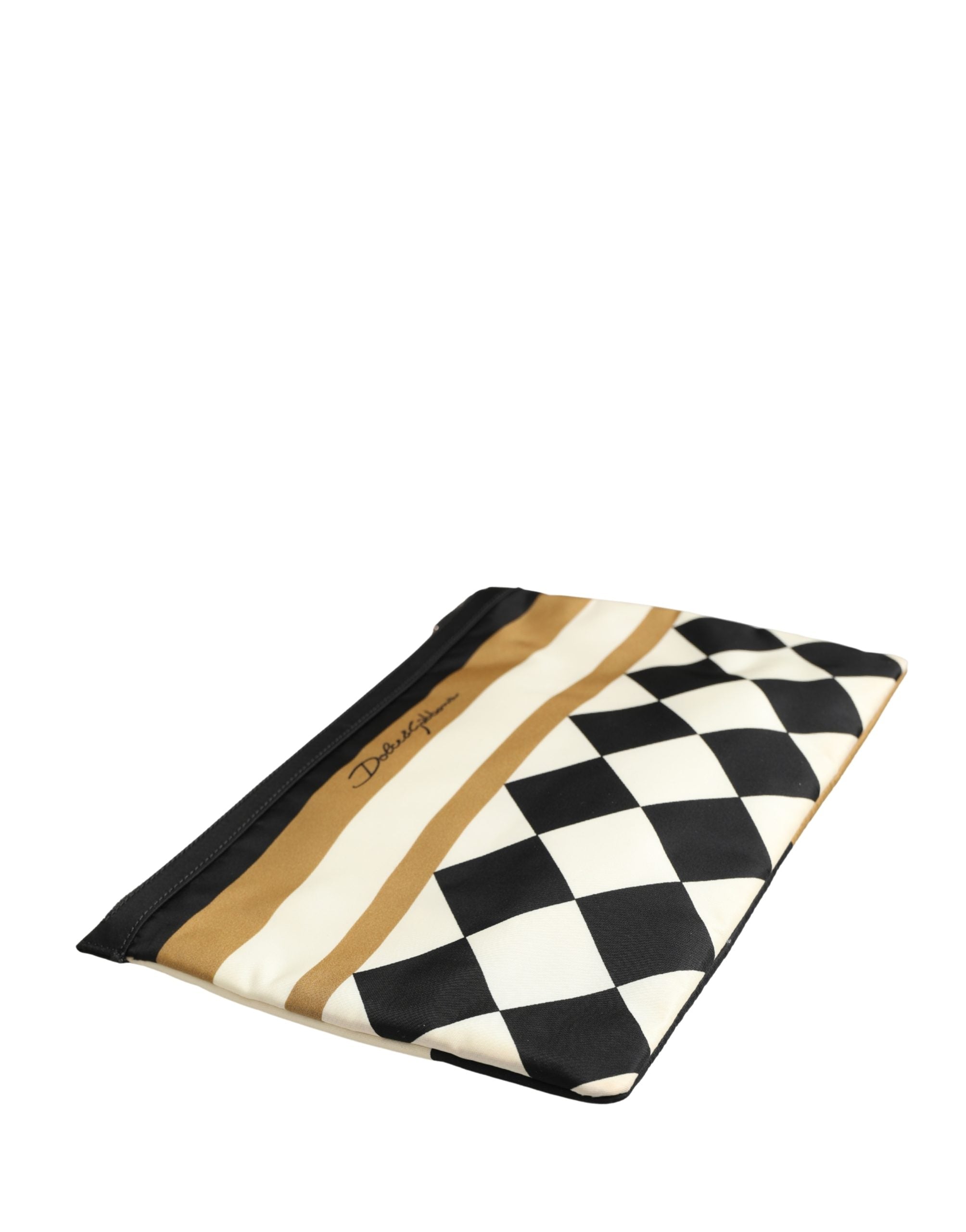 Multicolor Checkered Logo Print Nylon Clutch Borse Bag Acrylic