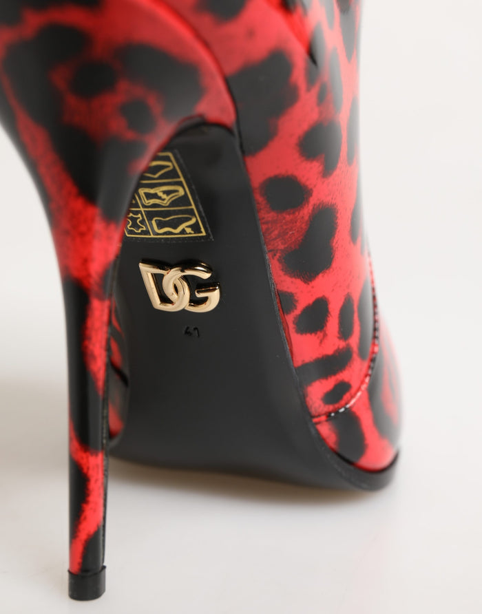 Dolce & Gabbana 100% Calf Leather (external); 58% Lamb ankle boot in red