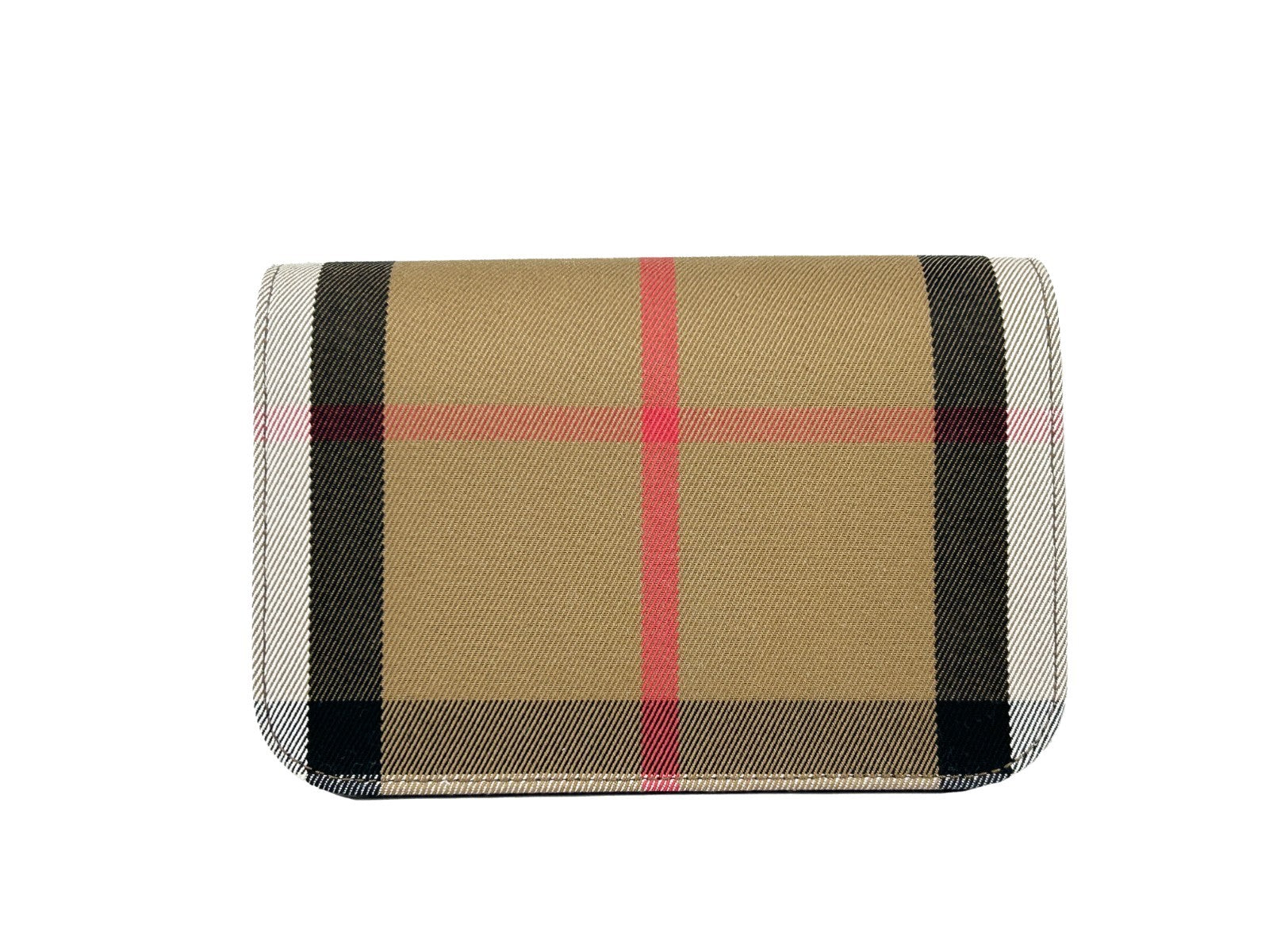 Burberry Small Leather Madison Crossbody Check Bag Gold Canvas