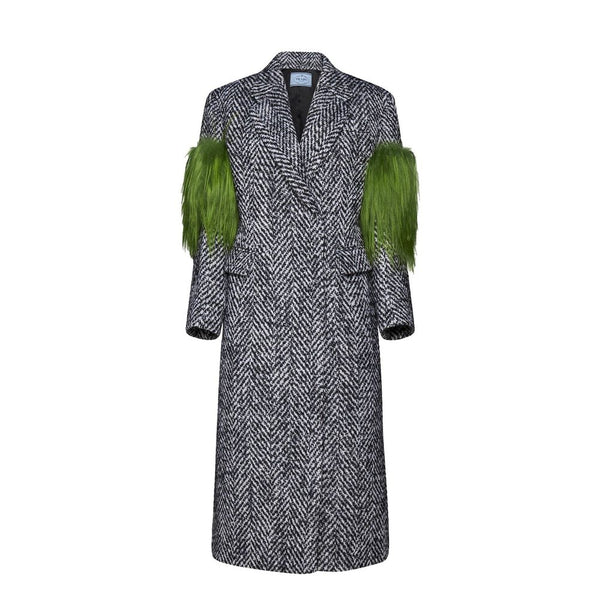 Prada 84% wool coat in gray