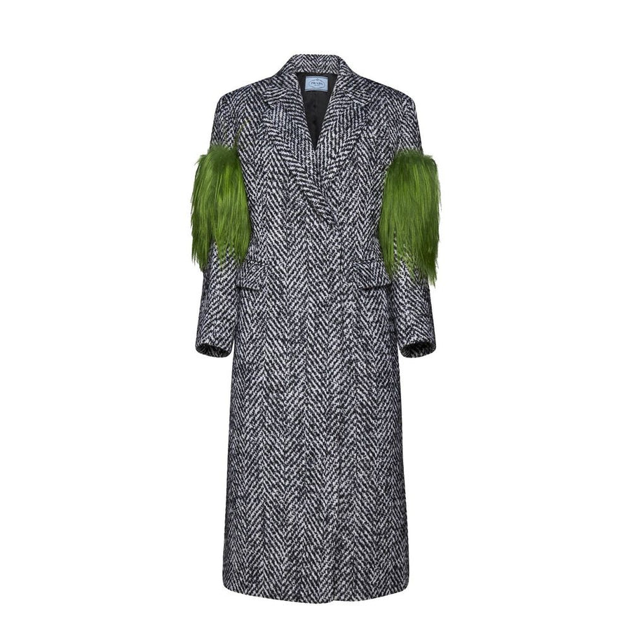 Prada 84% wool coat in gray