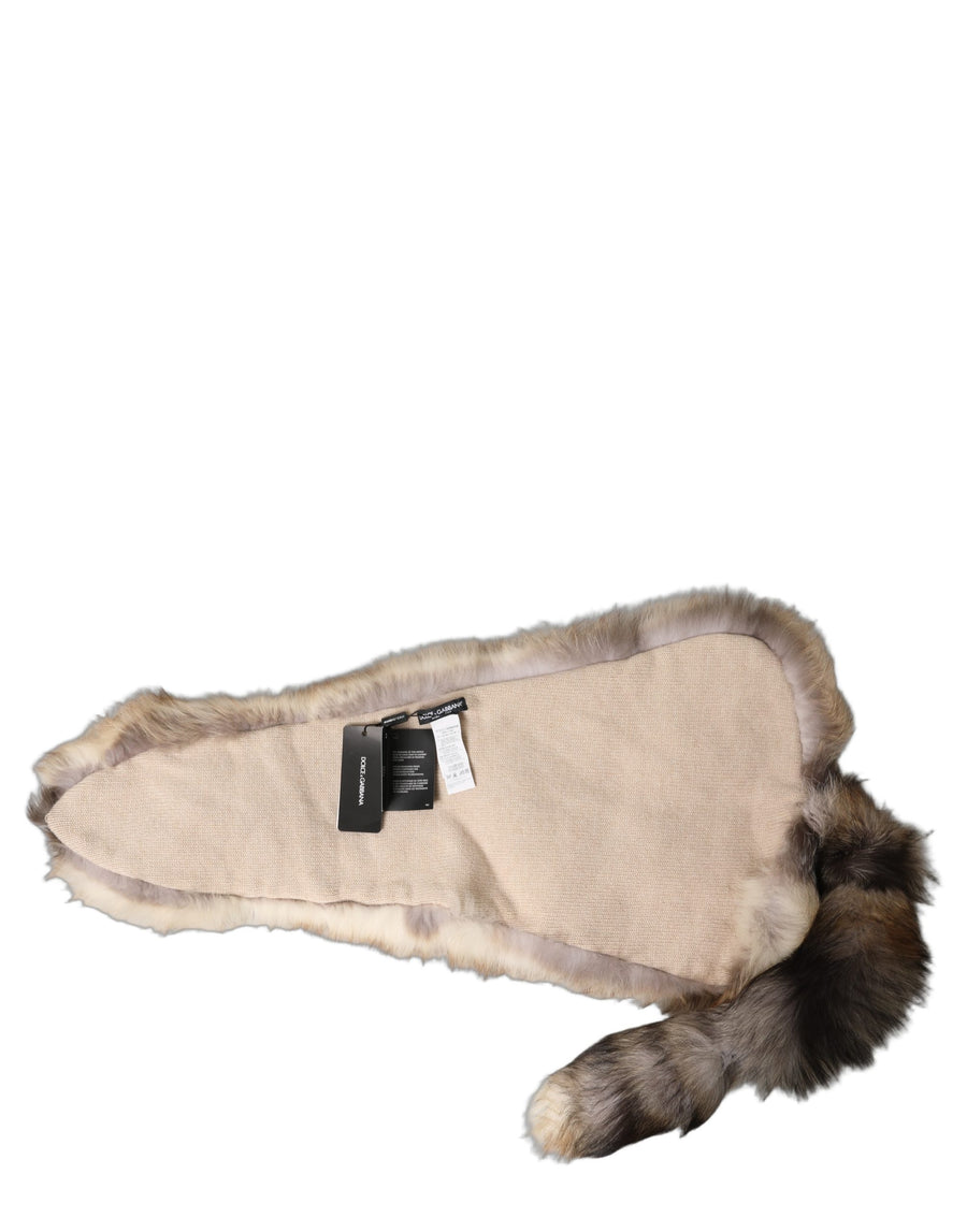 Dolce & Gabbana 100% Frost Fox scarf in brown