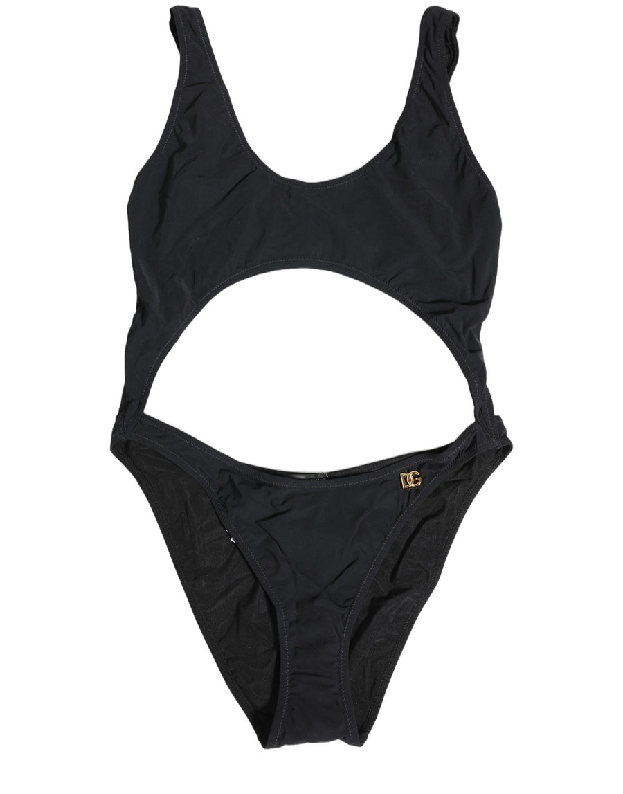 Dolce & Gabbana 82% Nylon one-piece swimsuit in black