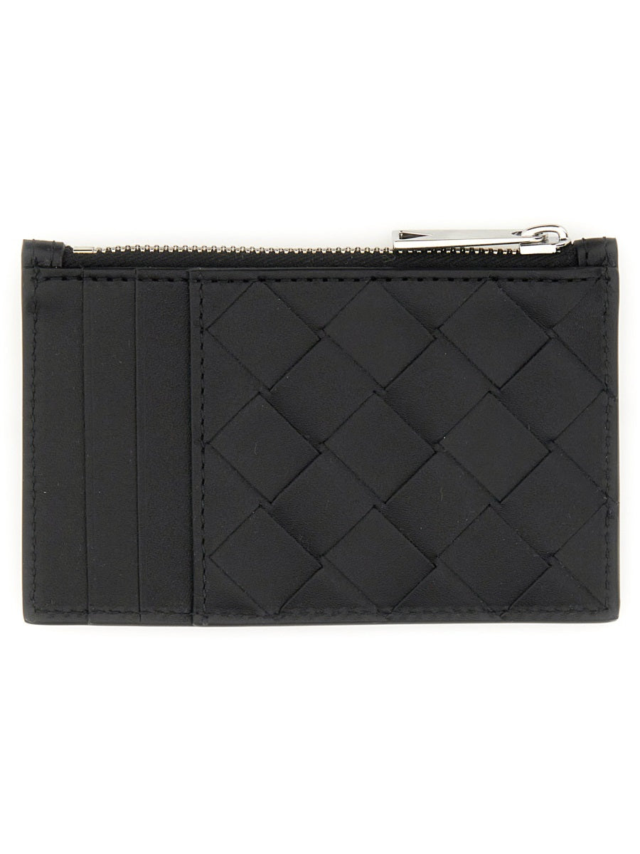 Card Holder Woven Calfskin Black Calf Skin Wallets & Purses